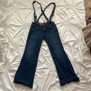 AG Adriano Goldschmied Blue Denim Overall Jeans with Suspenders